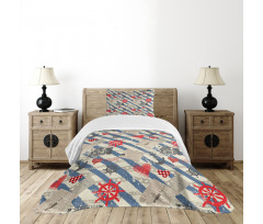 Grunge Wheel Heart Bedspread Set