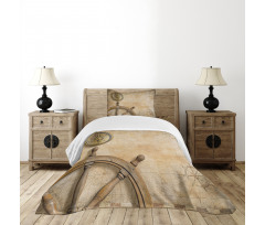 Wooden Wheel Compass Bedspread Set