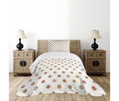 Pastel Colored Ladybugs Bedspread Set