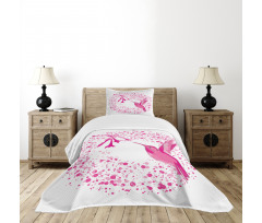 Hummingbird Flower Dots Bedspread Set