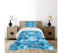 Seashells Marine Sea Bedspread Set