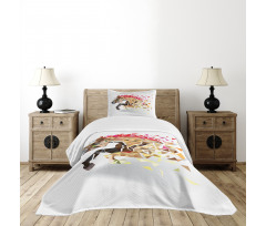 Abstract Art Wild Horse Bedspread Set