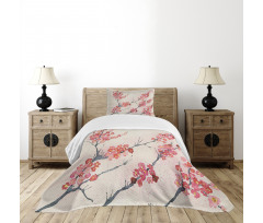 Vintage Sakura Flowers Bedspread Set