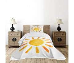 Watercolor Sun Childish Bedspread Set