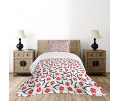 Vintage Inspired Tulips Bedspread Set