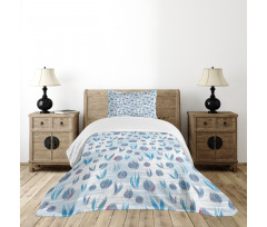 Painting Effect Tulips Bedspread Set