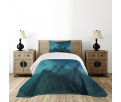 Dolphins Ship Sea Bedspread Set