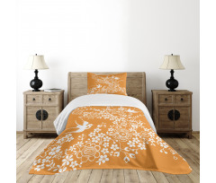 Japanese Tree Birds Art Bedspread Set