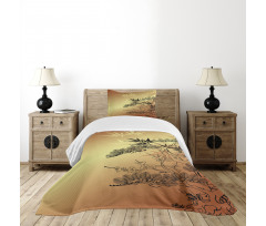 Bamboo Motifs Bedspread Set