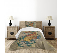 Koi Fish Art Bedspread Set