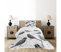 Birds and Floral Patterns Bedspread Set