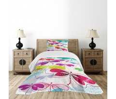Hydrangea Dragonflies Bedspread Set