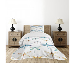 Regular Lines Insects Bedspread Set