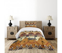 Hunt Zebra Tribe Ethnic Bedspread Set