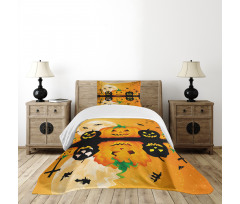 Scary Pumpkin Bedspread Set