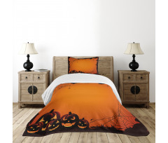 Halloween Pumpkin Scary Bedspread Set