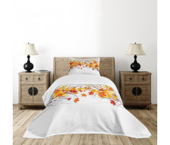 Cartoon Maple Autumn Tree Bedspread Set