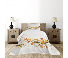 Seasonal Tree Branches Autumn Bedspread Set