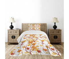 Autumn Season Elements Nature Bedspread Set