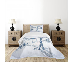 Ski Sport Mountain View Bedspread Set