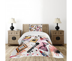 Cosmetics Make up Theme Bedspread Set