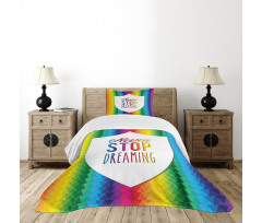 Rainbow Words Bedspread Set