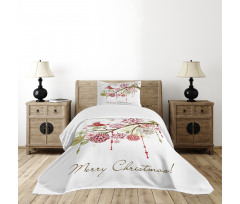 Red Bird Floral Tree Bedspread Set