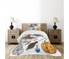 Pumpkin Skull Bedspread Set