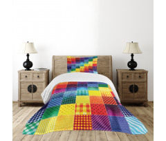 Rainbow Retro Patchwork Bedspread Set