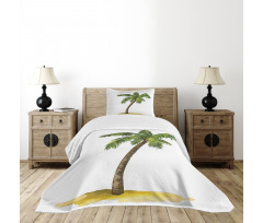 Cartoon Palm Trees Bedspread Set