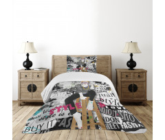 Fashion Girl Grunge Bedspread Set