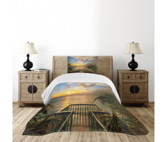 Palms Sunset Scenery Bedspread Set