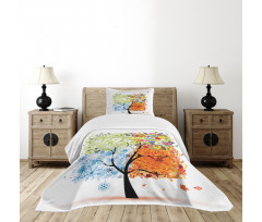 Flowers 4 Season Theme Bedspread Set