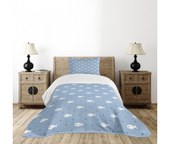 Little Fish Aquatic Life Bedspread Set