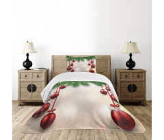 Red Balls Ribbons Bedspread Set