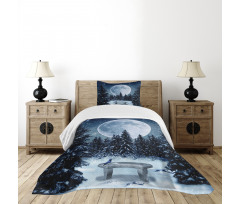 Moonlight Forest Bird Bedspread Set