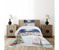 Winter Sky Moon Star Bedspread Set