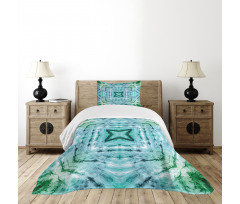 Abstract Teal Bedspread Set