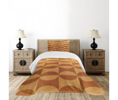 Abstract Oak Planks Bedspread Set