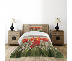 Blooming Poppy Flowers Bedspread Set