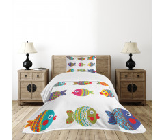 Cartoon Fish Bedspread Set