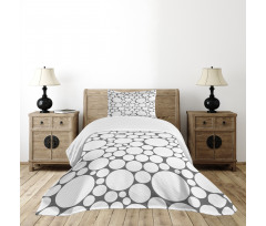 Grey White Circle Bedspread Set