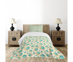 Spiral Circle Tile Bedspread Set