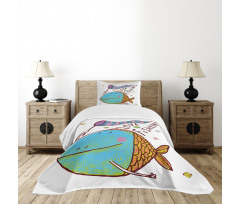 Funny Cartoon Illustration Bedspread Set