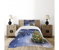 Elf Noel Theme Winter Bedspread Set