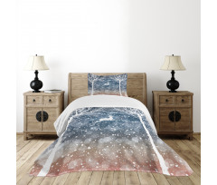 Flying Deer Ombre Snow Bedspread Set