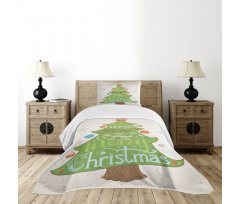 Merry Wish on Pine Tree Bedspread Set