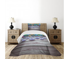 Vivid Branches on Wooden Bedspread Set