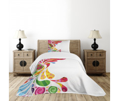Retro Floral Leaf Art Bedspread Set