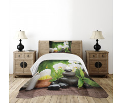 Stones and Orchids Bedspread Set